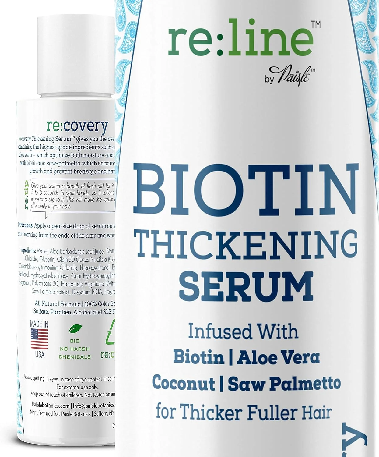 سرم رشد مو Paisle Botanics برای جلوگیری از ریزش مو، غلیظ کننده طبیعی موهای نازک بیوتین برای زنان و مردان، 118 میلی لیتر سرم رشد مو Paisle Botanics برای جلوگیری از ریزش مو، غلیظ کننده طبیعی موهای نازک بیوتین برای زنان و مردان، 118 میلی لیتر