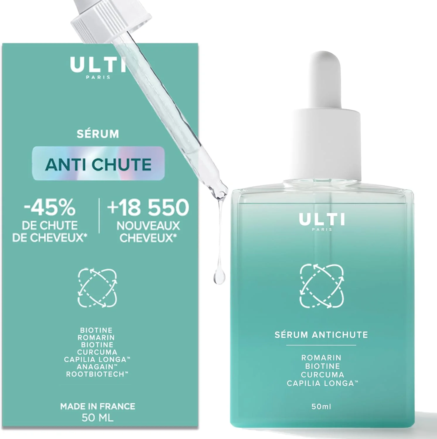 سرم ضد ریزش مو ULTI Paris -45% + 18550 مو در 3 ماه حاوی بیوتین + رزماری + کاپیلیالونگا، تقویت کننده و متراکم کننده مو برای آقایان و بانوان سرم ضد ریزش مو ULTI Paris -45% + 18550 مو در 3 ماه حاوی بیوتین + رزماری + کاپیلیالونگا، تقویت کننده و متراکم کننده مو برای آقایان و بانوان