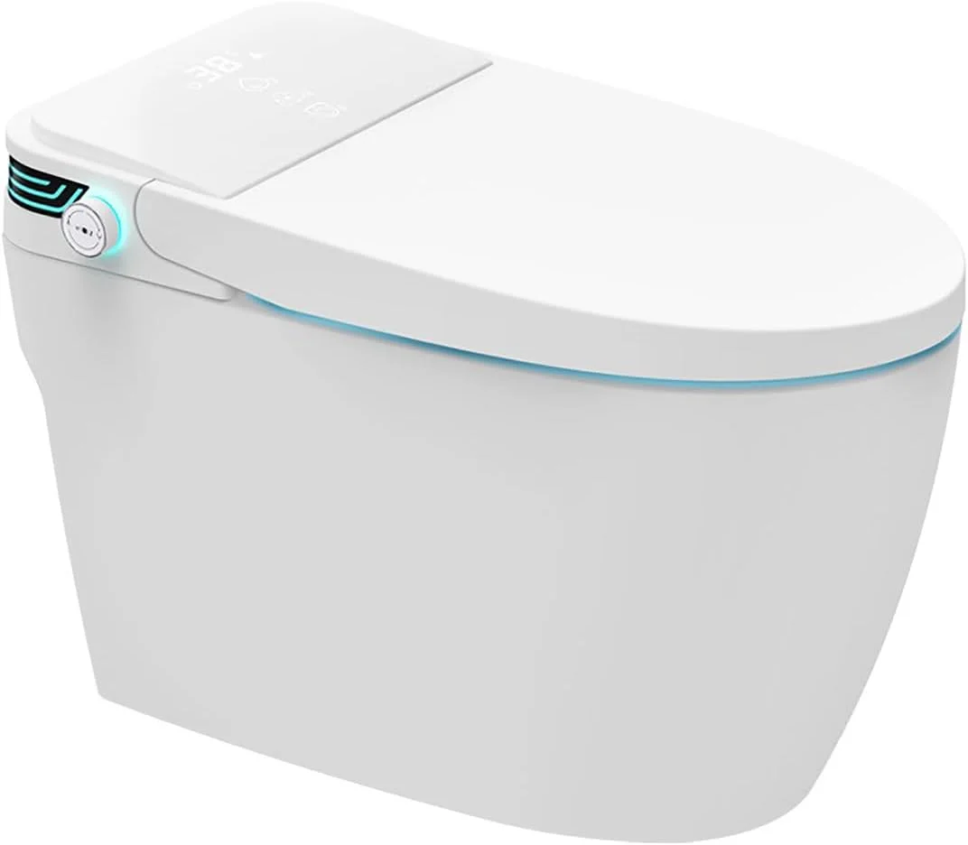 توالت فرنگی هوشمند یکپارچه، حسگر کاملا اتوماتیک، باز و بسته شدن و فلاشینگ اتوماتیک، نور شب، تمیز کردن چند منظوره، گرمایش صندلی و خشک کردن با هوای گرم، برای استفاده در حمام