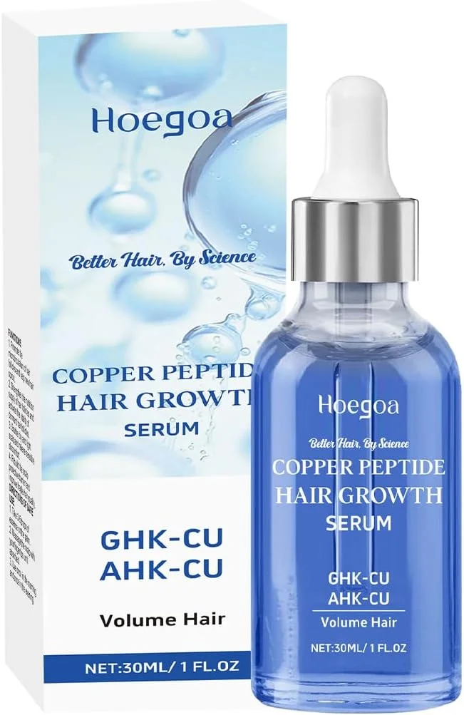 سرم پپتید مس 10% GHK-CU 5% AHK-CU درمان قوی رشد مو، تحریک کننده فولیکول ها، کاهش دهنده نازکی، ضخیم کننده مو، بهبود سلامت پوست سر برای موهای پرپشت تر و قوی تر در طول زمان