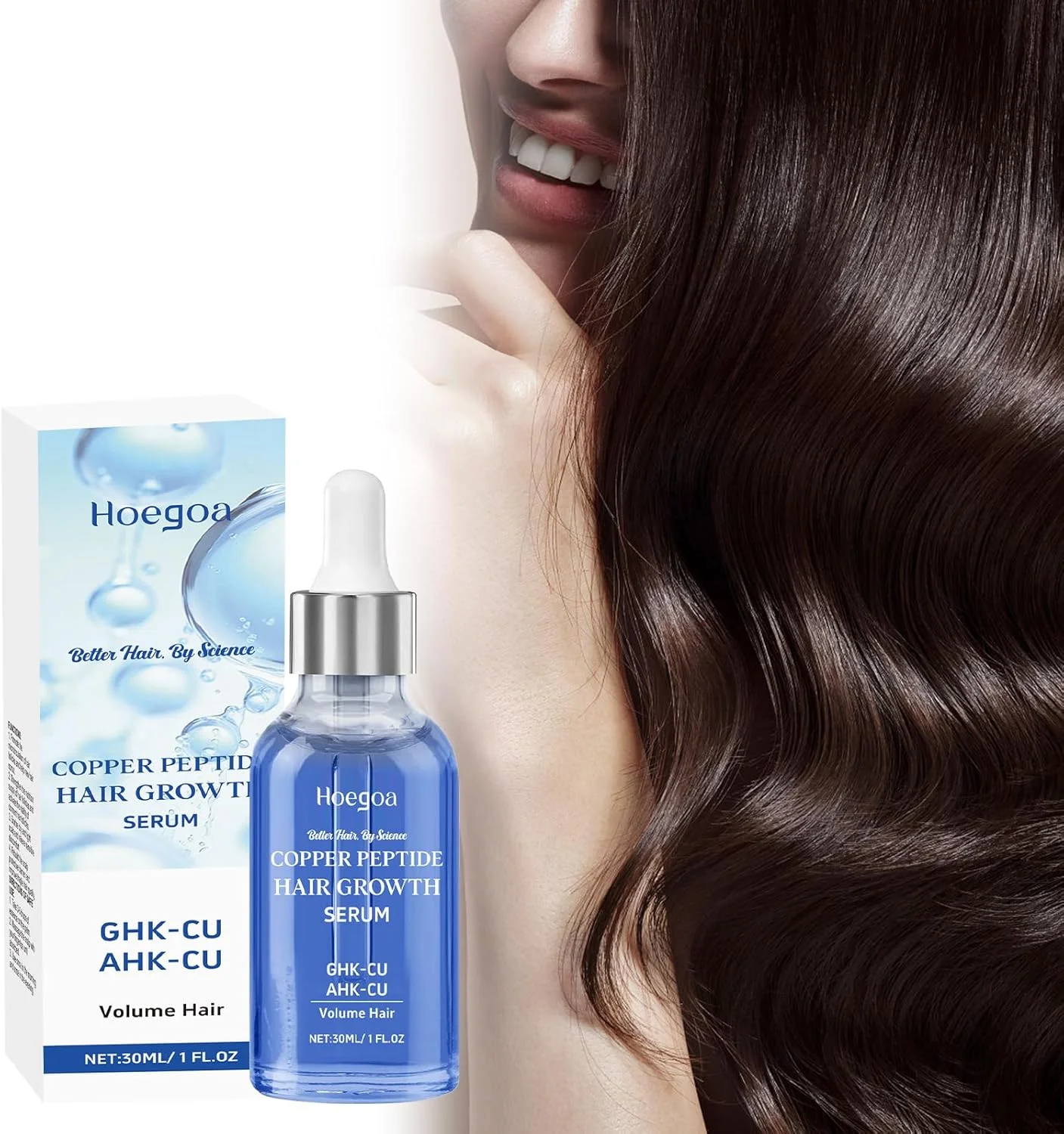 سرم پپتید مس 10% GHK-CU 5% AHK-CU درمان قوی رشد مو، تحریک کننده فولیکول ها، کاهش دهنده نازکی، ضخیم کننده مو، بهبود سلامت پوست سر برای موهای پرپشت تر و قوی تر در طول زمان