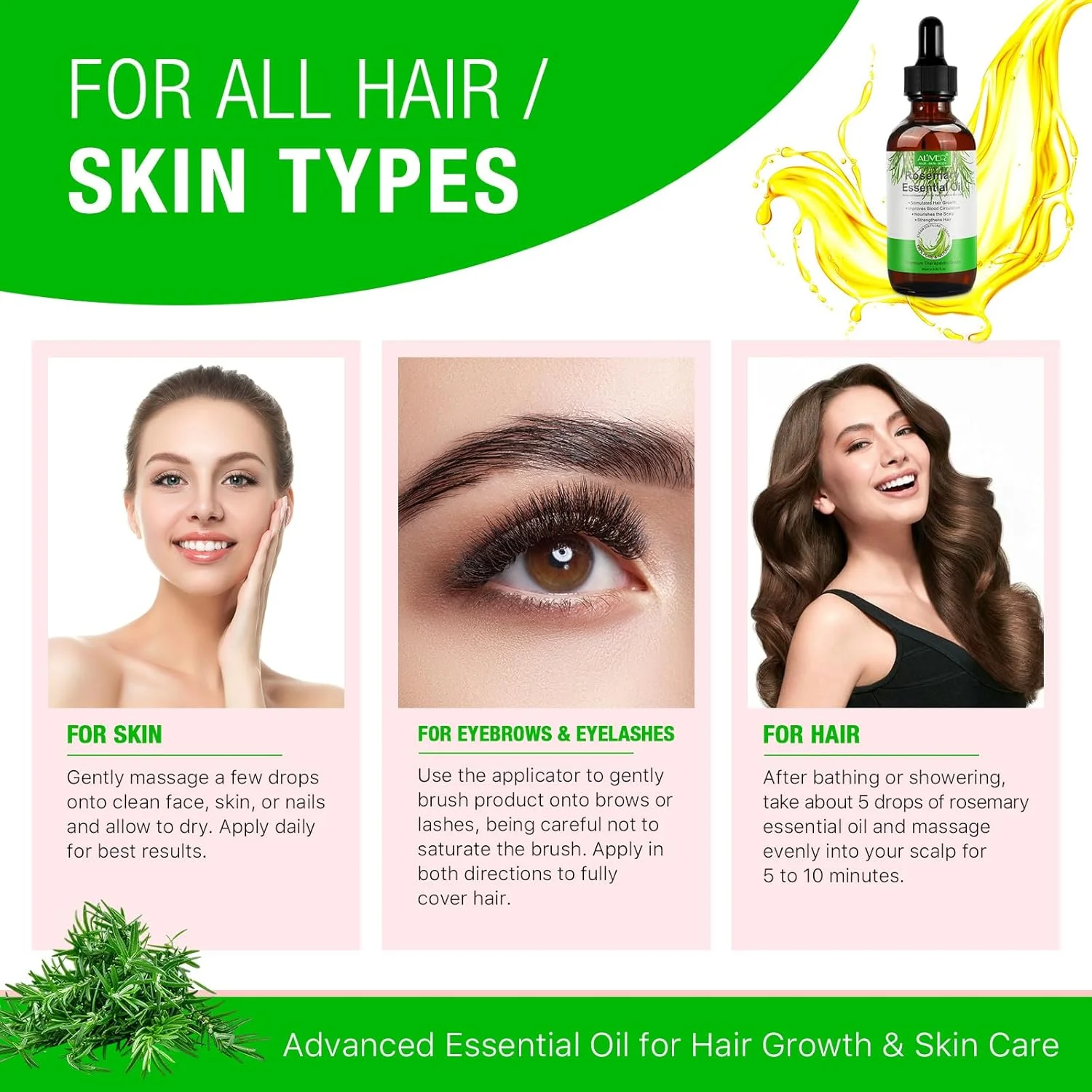 روغن رزماری ALIVER برای رشد مو، درمان ریزش مو، تحریک رشد مو، تقویت مو، تغذیه پوست سر، رفع خارش و خشکی پوست سر، بهبود گردش خون برای آقایان و بانوان روغن رزماری ALIVER برای رشد مو، درمان ریزش مو، تحریک رشد مو، تقویت مو، تغذیه پوست سر، رفع خارش و خشکی پوست سر، بهبود گردش خون برای آقایان و بانوان