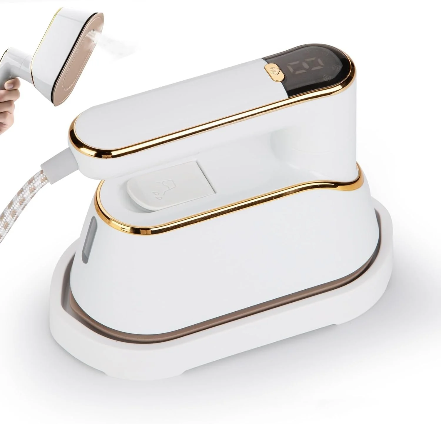 بخارگر لباس KASTWAVE، بخارگر و اتو بخار قابل حمل 2 در 1، بخارگر دستی جمع و جور با صفحه نمایش LCD، گرم شدن سریع 15 ثانیه ای، بخارگر ضروری برای لباس های مسافرتی، خوابگاه دانشجویی و منزل