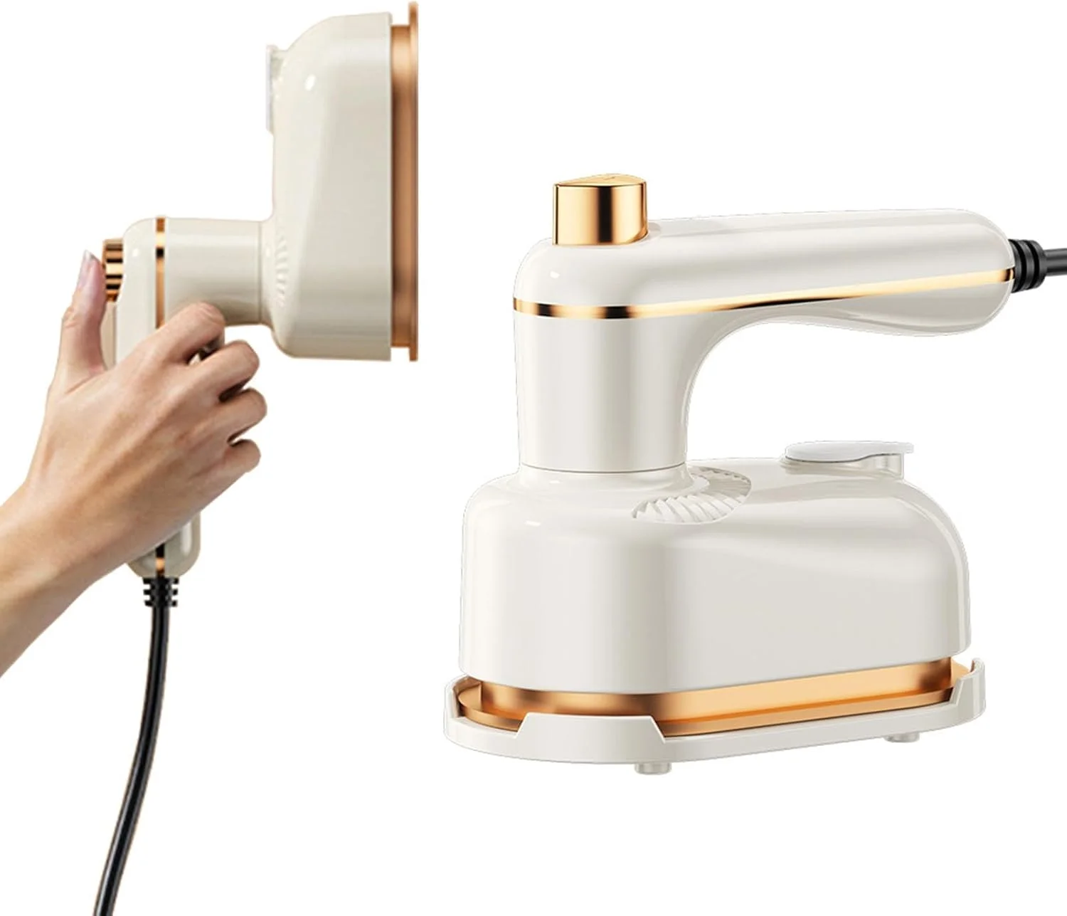 بخارگر لباس KASTWAVE، بخارگر دوگانه خشک و مرطوب لباس، اتو بخار مسافرتی قابل حمل، گرم شدن سریع، سبک و قابل حمل، ایده آل برای استفاده در خانه و مسافرت (بژ)