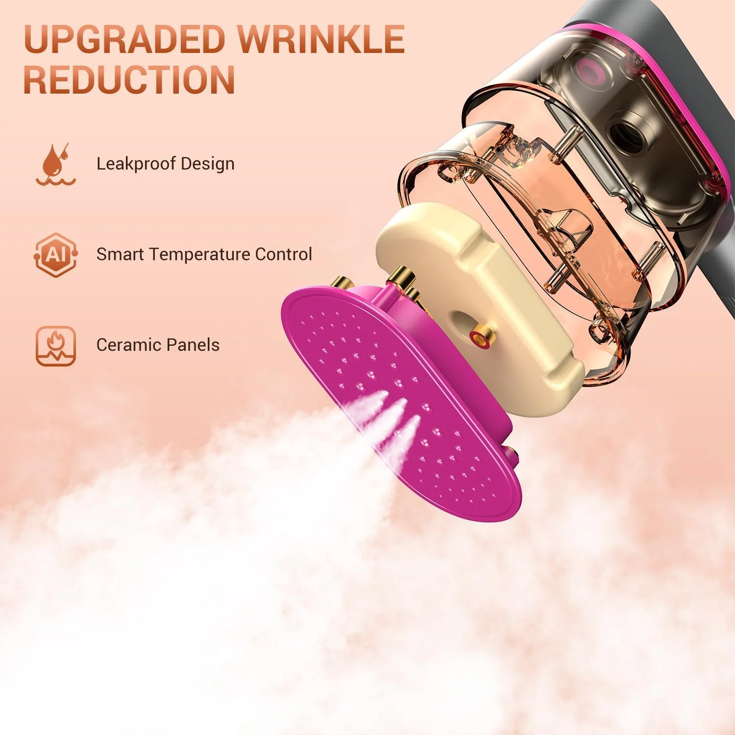 بخارگر دستی لباس KASTWAVE، بخارگر قابل حمل لباس، از بین برنده چین و چروک پارچه و اتو لباس 2 در 1، بخارگر قدرتمند 2000 واتی لباس، گرم شدن سریع 9 ثانیه ای، برای خانه، محل کار و مسافرت