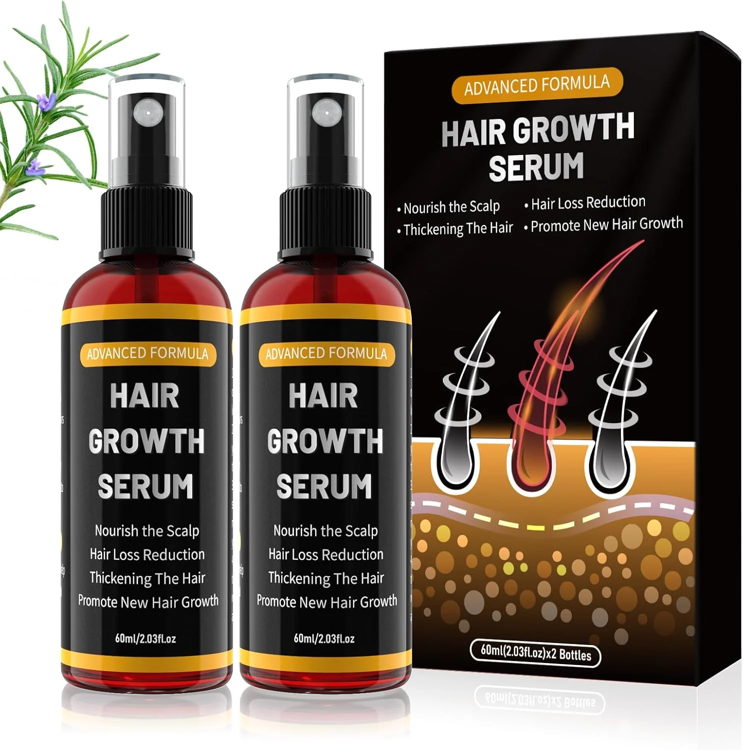 سرم رشد مو یائهی برای آقایان/بانوان، بسته 2 عددی بطری 60 میلی لیتری