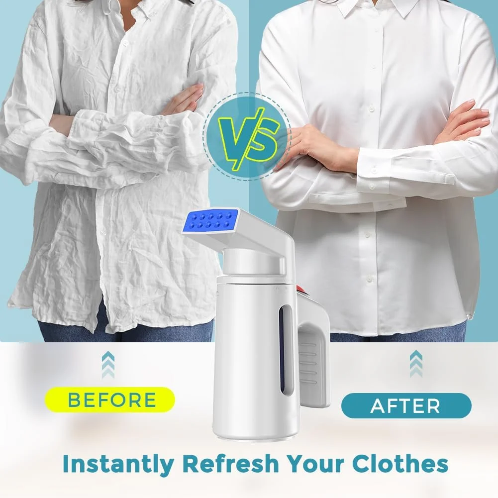 بخارگر لباس KASTWAVE، اتو بخار دستی قابل حمل 180 میلی لیتری، بخارگر عمودی دو ردیفه ارتقا یافته لباس، برای از بین بردن موثر چروک، برای استفاده در خانه، محل کار و مسافرت (سفید) بخارگر لباس KASTWAVE، اتو بخار دستی قابل حمل 180 میلی لیتری، بخارگر عمودی دو ردیفه ارتقا یافته لباس، برای از بین بردن موثر چروک، برای استفاده در خانه، محل کار و مسافرت (سفید)