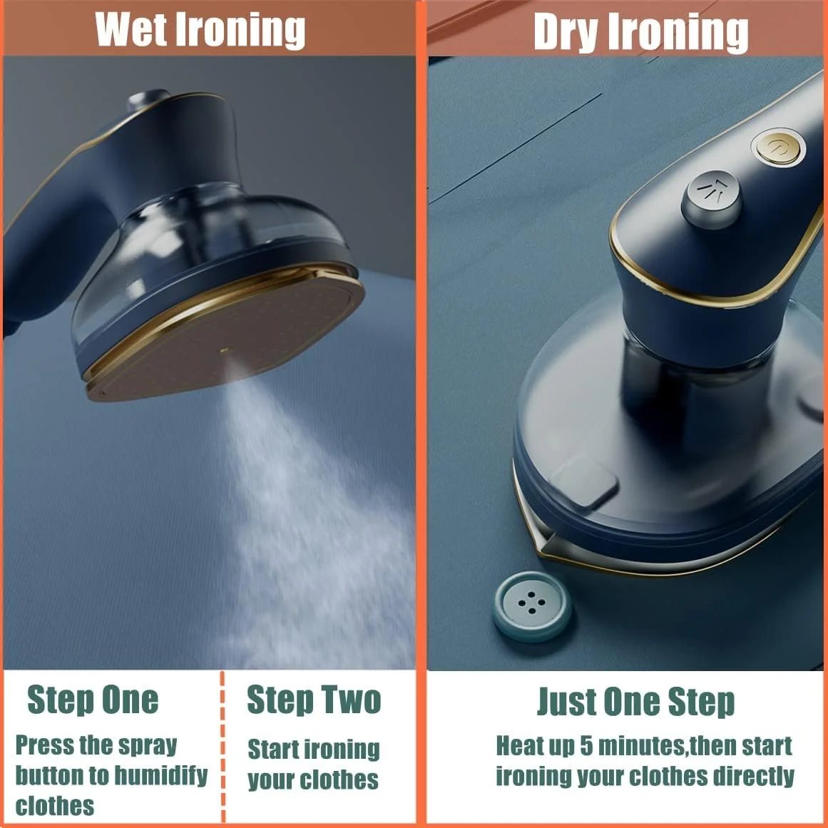 اتو بخار مسافرتی کوچک KASTWAVE، اتو بخار دستی، از بین برنده چروک پارچه لباس قابل حمل، پشتیبانی از اتو خشک و مرطوب برای مسافرت تجاری خانگی اتو بخار مسافرتی کوچک KASTWAVE، اتو بخار دستی، از بین برنده چروک پارچه لباس قابل حمل، پشتیبانی از اتو خشک و مرطوب برای مسافرت تجاری خانگی