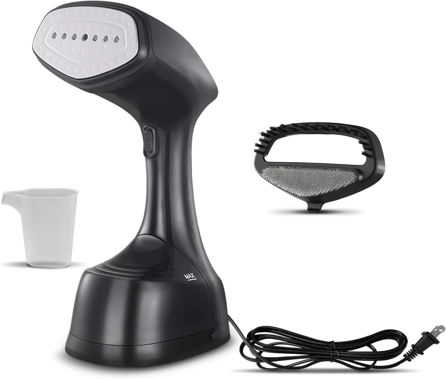 بخارگر دستی لباس، رفع چروک لباس، بخار نافذ قدرتمند، اتو 2 در 1 1100 وات با مخزن آب 250 میلی لیتری، مناسب برای مسافرت و خانواده - مشکی