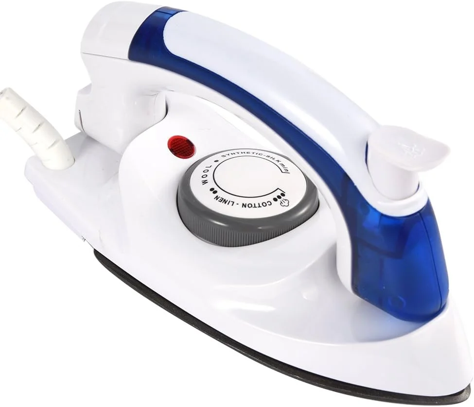 اتو مسافرتی، 700 وات مینی قابل حمل با دسته تاشو، بخار دستی نچسب با کنترل دمای قابل تنظیم، دارای فیوز و ترموستات، بخارگر مسافرتی کوچک و جمع و جور (دوشاخه EU)