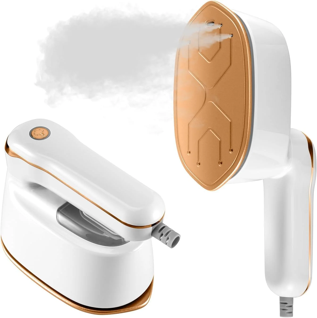 بخارگر، بخارگر اتو 2 در 1 برای لباس، اتو بخارگر مسافرتی قدرتمند برای مسافرت، 1100 وات، گرم شدن سریع در 15 ثانیه، خروجی 3 سطح بخار، بخارگر قابل حمل لباس برای مسافرت، خانه و محل کار (سفید، 220-240 ولت)