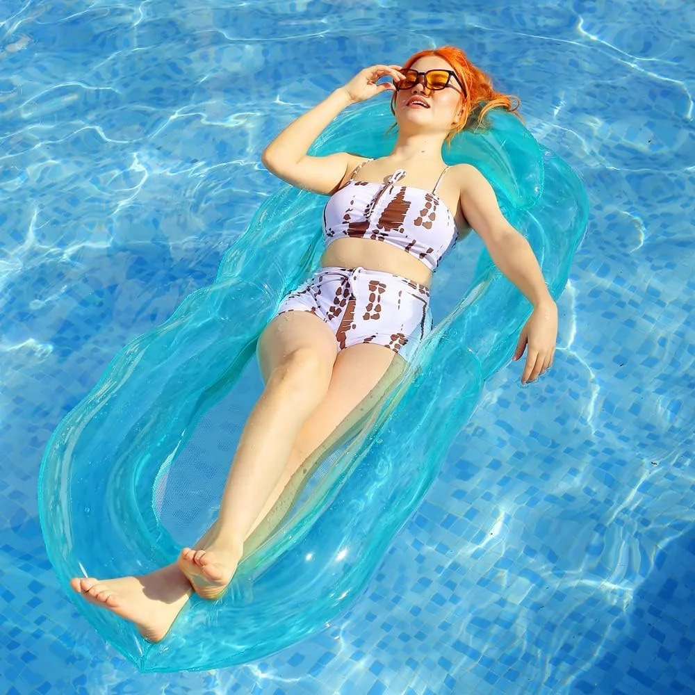 تخت آفتاب گرفتن بادی بزرگ Azonee با تکیه گاه سر، تشک بادی شناور استخر، مناسب بزرگسالان و کودکان، اسباب بازی های ساحلی تابستانی برای مهمانی، استراحت و تفریح در تعطیلات