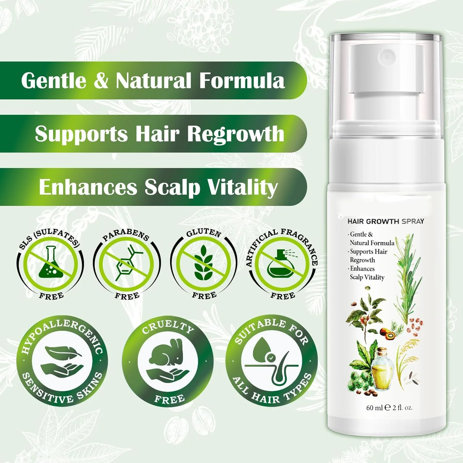 اسپری روغن تقویت کننده طبیعی مو LBOYLOVE®، اسپری روغن رشد مو برای زنان، روغن رزماری کرچک باتانا با لوسیون آب برنج برای ضخیم شدن مو برای زنان 60 میلی لیتر اسپری روغن تقویت کننده طبیعی مو LBOYLOVE®، اسپری روغن رشد مو برای زنان، روغن رزماری کرچک باتانا با لوسیون آب برنج برای ضخیم شدن مو برای زنان 60 میلی لیتر