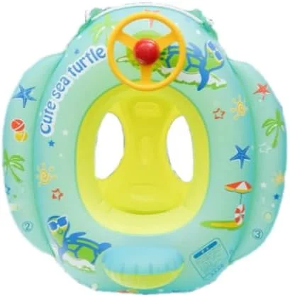 شناور بادی کودک با سایبان - شناور بادی استخر نوزاد برای 0 تا 4 سال - سایه بان قابل تنظیم UPF 50+، کمربند ایمنی و اسباب بازی - شناور استخر کودک برای بازی های آبی تابستانی و تفریح ​​شنا