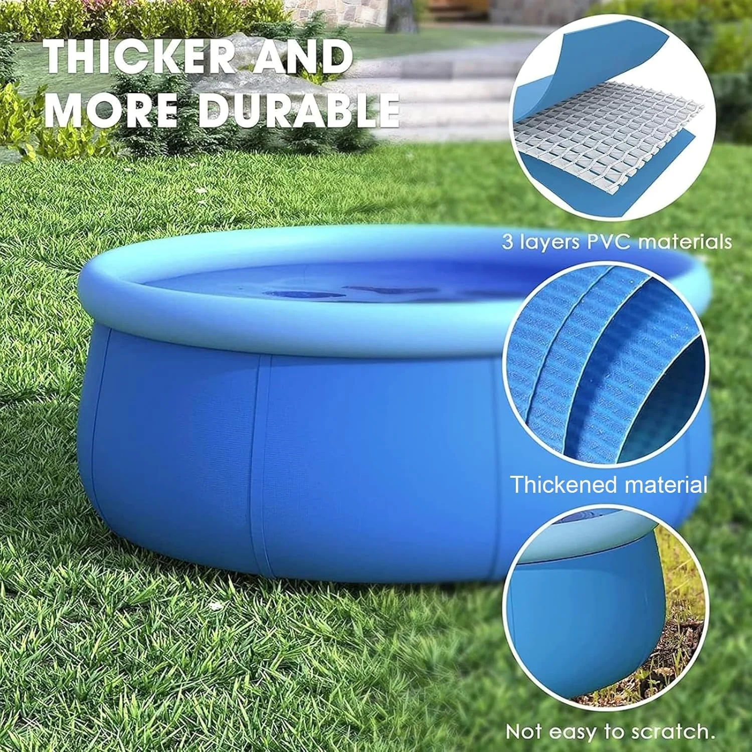 استخر بادی بئونتی، استخر بادی گرد 1.8 متری به همراه پمپ، استخر بادی بادوام و ضخیم برای کودکان و بزرگسالان، استخر شنای خانوادگی برای مهمانی آب تابستانی در چمن باغ (گرد 1.8 متری) استخر بادی بئونتی، استخر بادی گرد 1.8 متری به همراه پمپ، استخر بادی بادوام و ضخیم برای کودکان و بزرگسالان، استخر شنای خانوادگی برای مهمانی آب تابستانی در چمن باغ (گرد 1.8 متری)