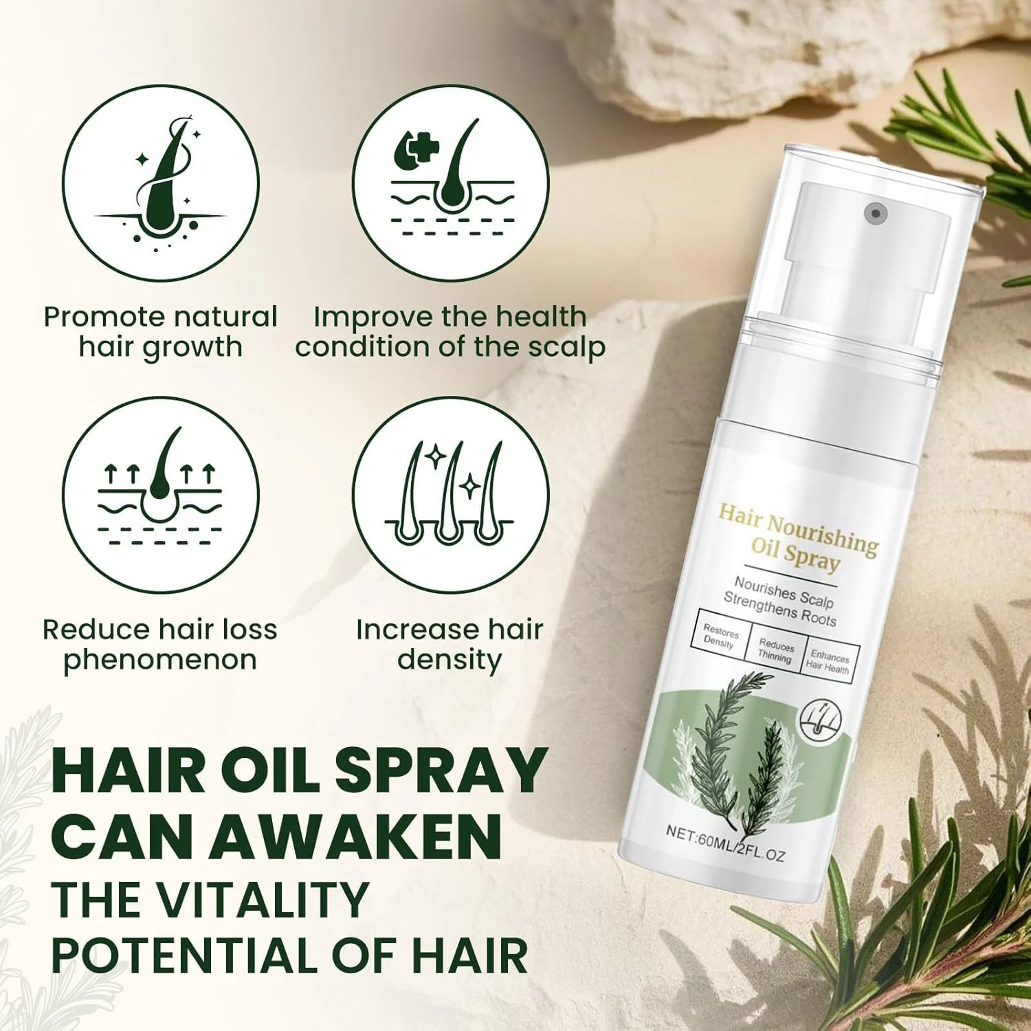 اسپری روغن رشد مو LBOYLOVE® حاوی روغن رزماری، روغن باتانا، بیوتین و کافئین، برای رشد مو، ترمیم موهای کم پشت و جلوگیری از ریزش مو، مناسب برای خانم ها و آقایان، 2 عدد، 2 FL OZ اسپری روغن رشد مو LBOYLOVE® حاوی روغن رزماری، روغن باتانا، بیوتین و کافئین، برای رشد مو، ترمیم موهای کم پشت و جلوگیری از ریزش مو، مناسب برای خانم ها و آقایان، 2 عدد، 2 FL OZ