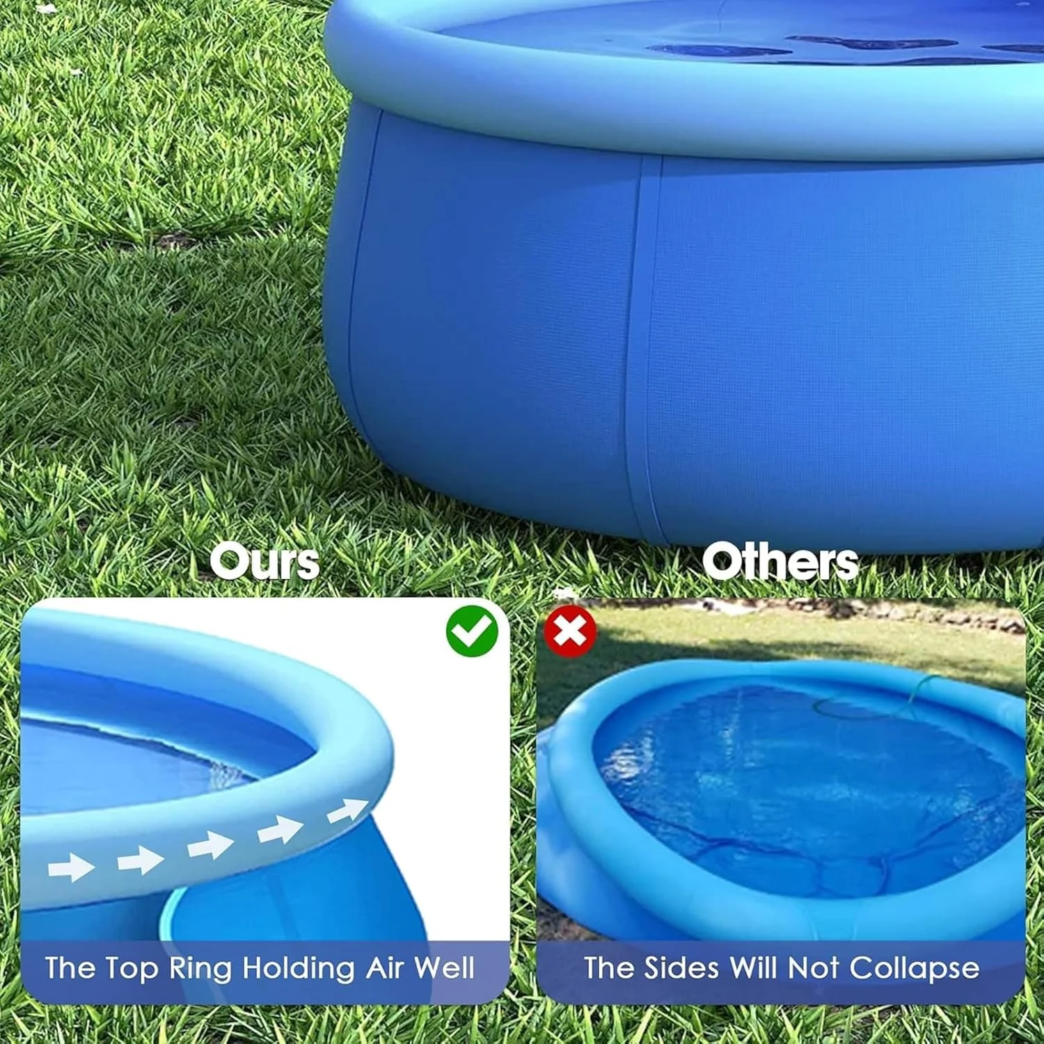 استخر بادی بئونتی، استخر بادی گرد 1.8 متری به همراه پمپ، استخر بادی بادوام و ضخیم برای کودکان و بزرگسالان، استخر شنای خانوادگی برای مهمانی آب تابستانی در چمن باغ (گرد 1.8 متری) استخر بادی بئونتی، استخر بادی گرد 1.8 متری به همراه پمپ، استخر بادی بادوام و ضخیم برای کودکان و بزرگسالان، استخر شنای خانوادگی برای مهمانی آب تابستانی در چمن باغ (گرد 1.8 متری)