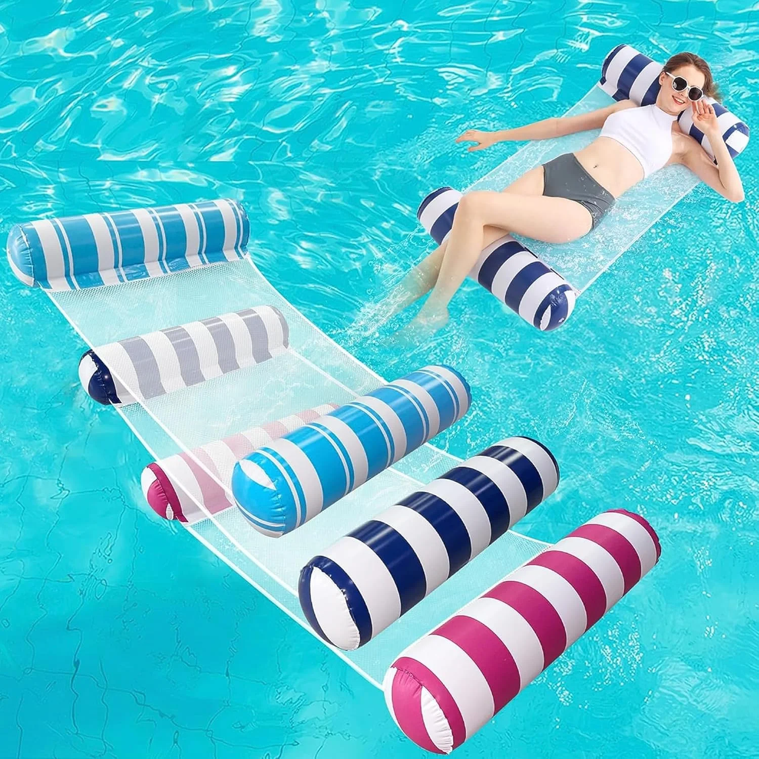 هکسار® تخت بادی استخر، شناور آبی، تخت آویز استخر، اسباب بازی مهمانی شنا، تشک بادی بزرگ شناور