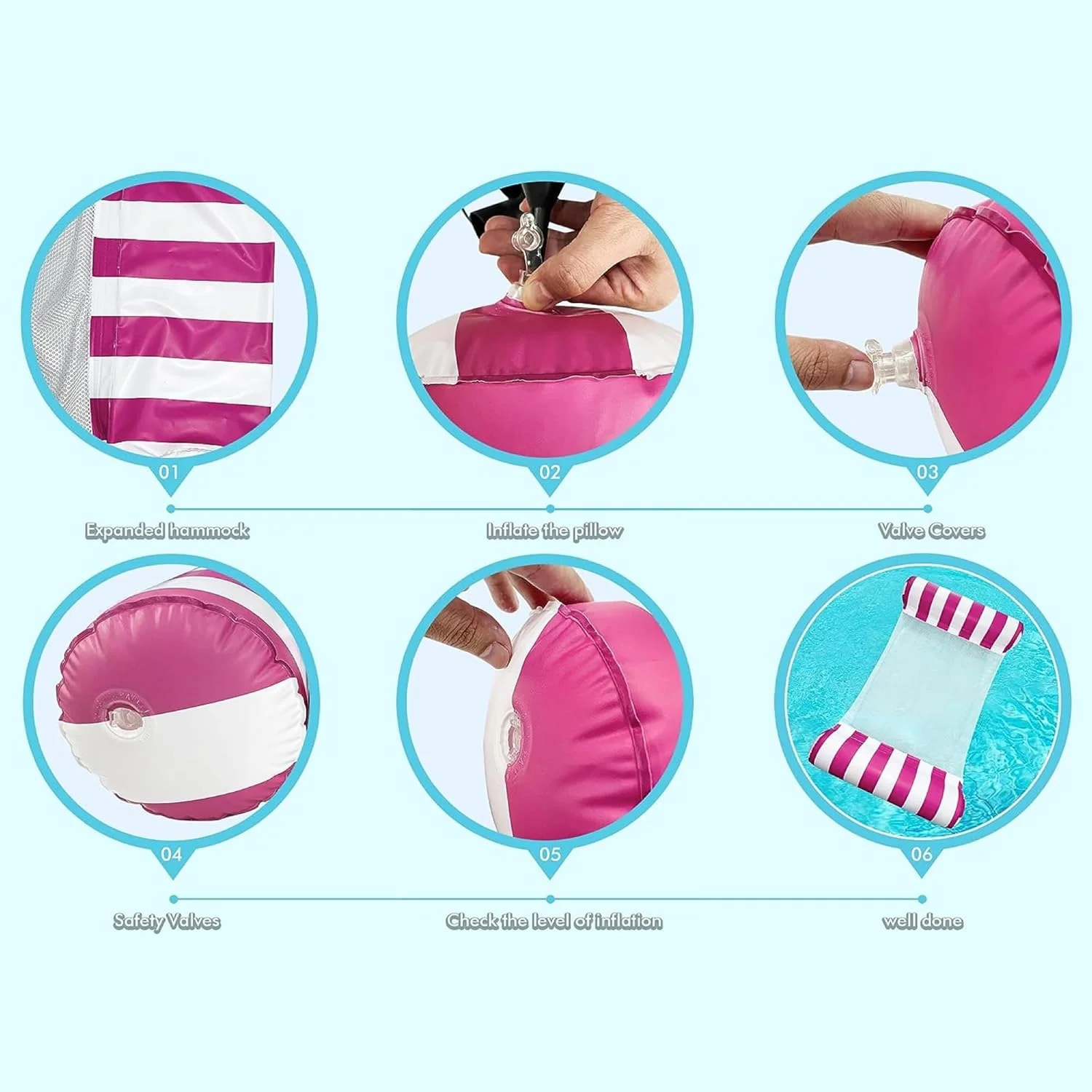 هکسار® تخت بادی استخر، شناور آبی، تخت آویز استخر، اسباب بازی مهمانی شنا، تشک بادی بزرگ شناور