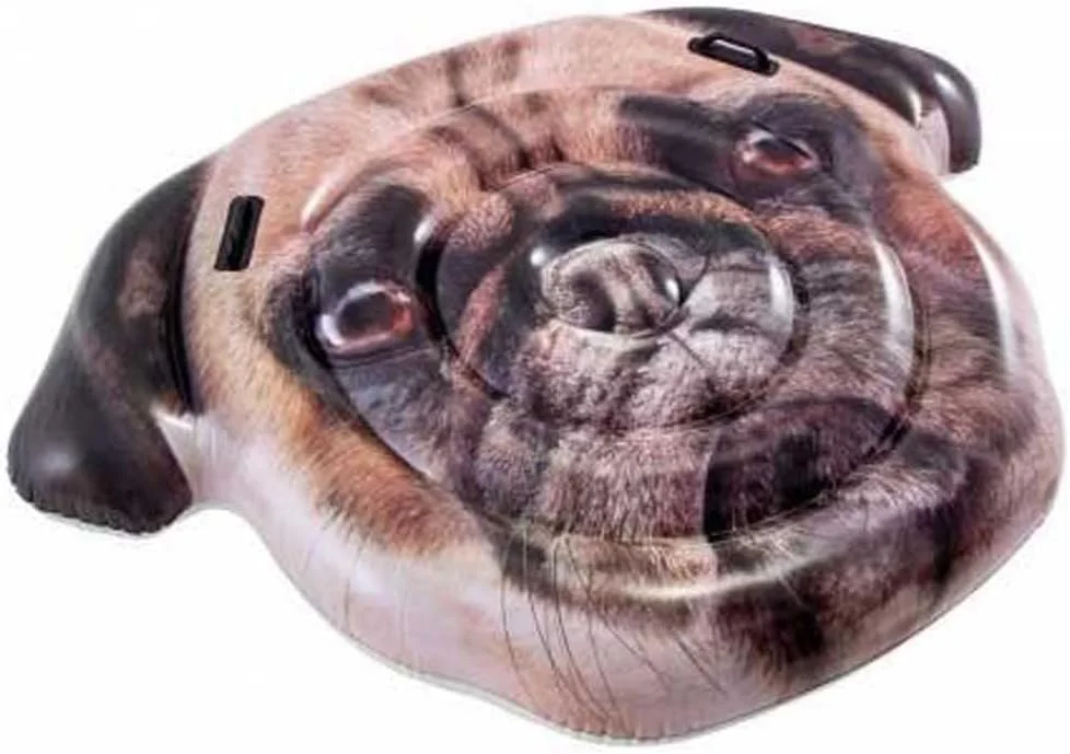 تشک بادی طرح سگ پاگ اینتکس، ابعاد 173cm x 130cm. ایده آل برای استخر.