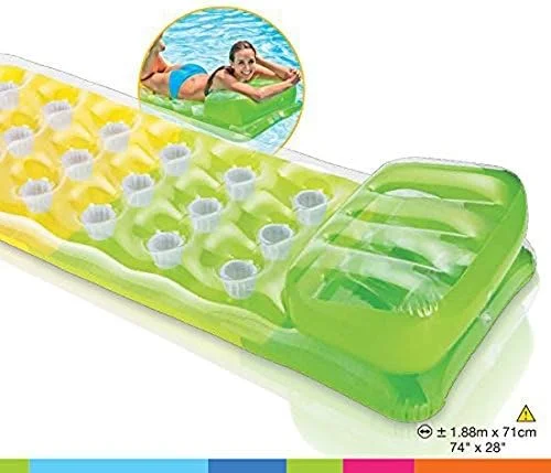 تخت بادی لوکس طرح دار اینتکس مدل 58890، مناسب برای ساحل یا استخر، 188 سانتی متر در 71 سانتی متر (رنگ های متنوع)