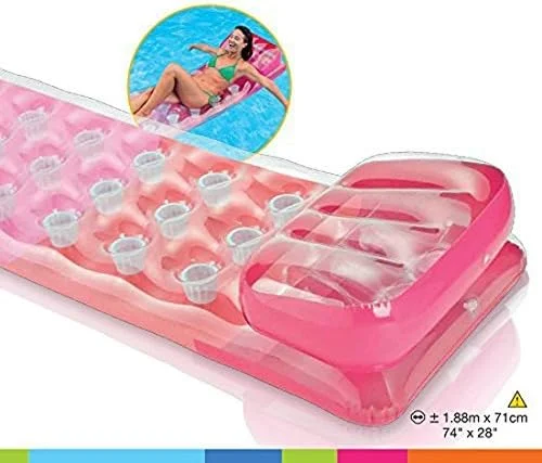 تخت بادی لوکس طرح دار اینتکس مدل 58890، مناسب برای ساحل یا استخر، 188 سانتی متر در 71 سانتی متر (رنگ های متنوع)