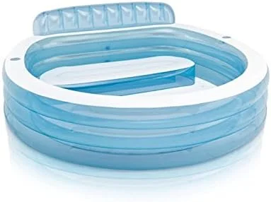 استخر بادی مرکز شنا خانواده اینتکس، آبی، مدل گرد آبی اینتکس_555، چند رنگ، 224 سانتی متر طول × 216 سانتی متر عرض × 76 سانتی متر ارتفاع