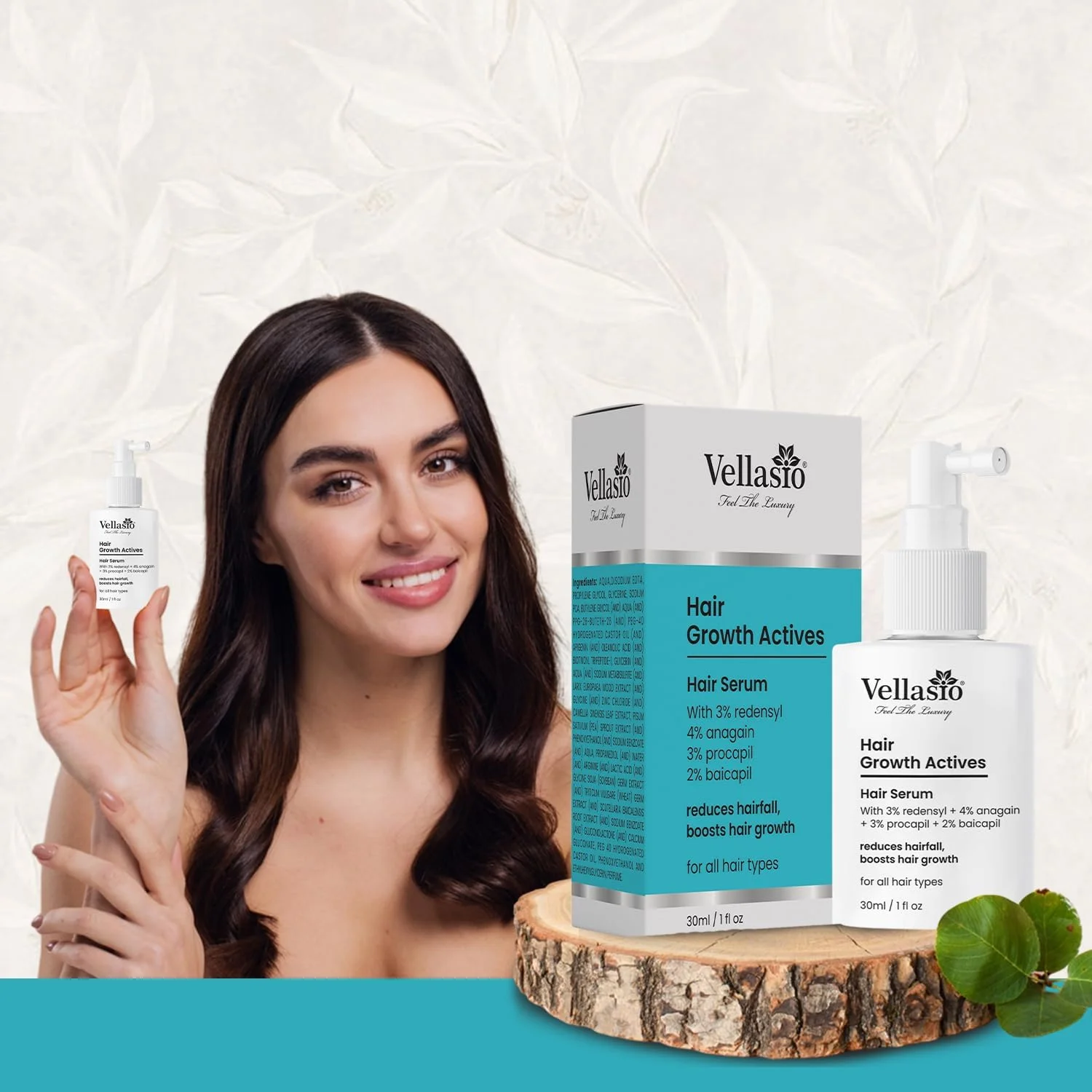 سرم فعال رشد مو ولاسیو - 3% Redensyl، 4% Anagain، 3% Procaoil، 2% Baicapil، کاهش ریزش مو، افزایش رشد مو، موهای ضخیم تر و قوی تر برای آقایان و بانوان، 110 گرم