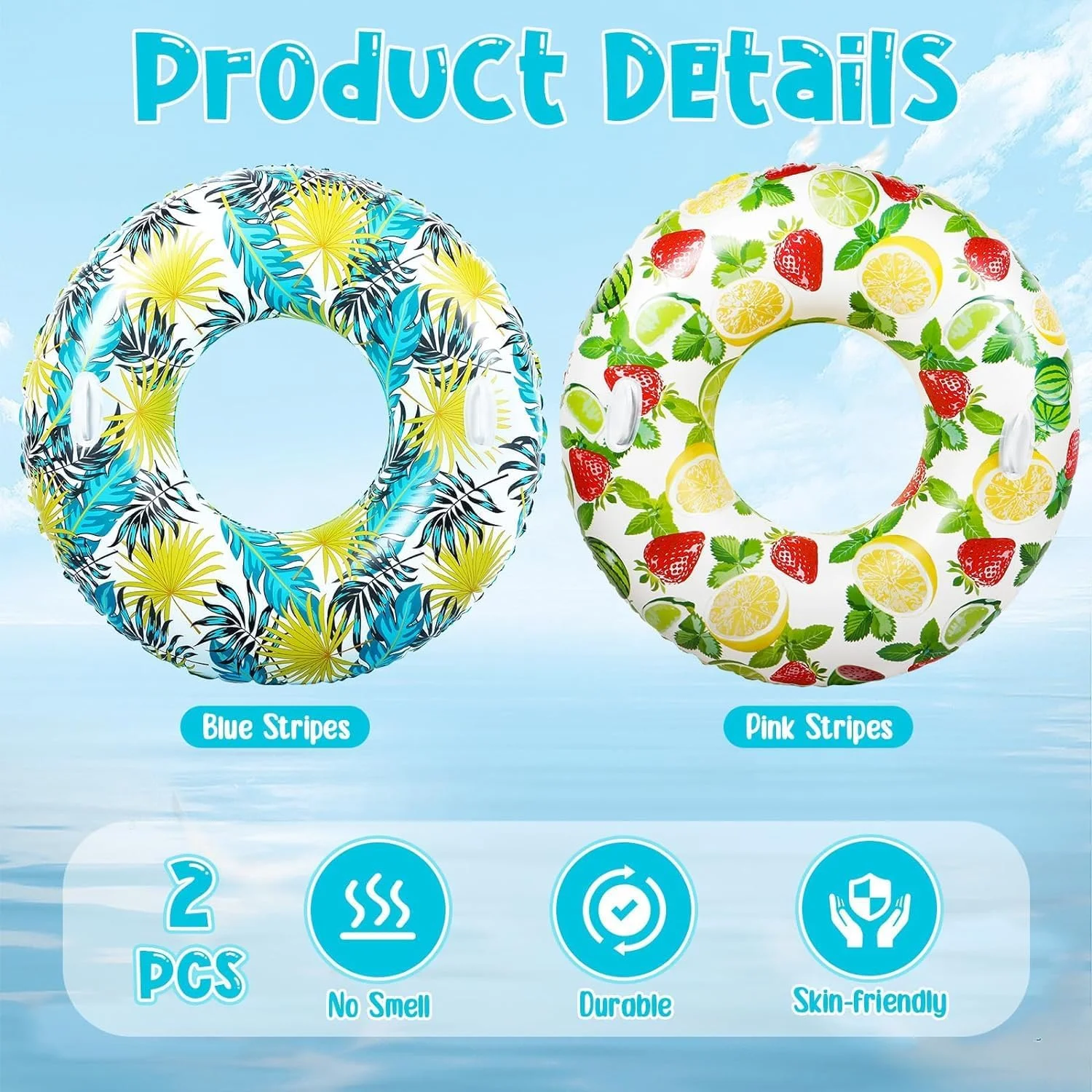 تیوپ بادی استخر بزرگ KASTWAVE بسته 2 عددی با دستگیره، تیوپ های بادی استخر 47 اینچی برای بزرگسالان و نوجوانان، شناورهای استخر سایز بزرگسال برای لوازم مهمانی ساحلی و استراحت در استخر تابستانی تیوپ بادی استخر بزرگ KASTWAVE بسته 2 عددی با دستگیره، تیوپ های بادی استخر 47 اینچی برای بزرگسالان و نوجوانان، شناورهای استخر سایز بزرگسال برای لوازم مهمانی ساحلی و استراحت در استخر تابستانی