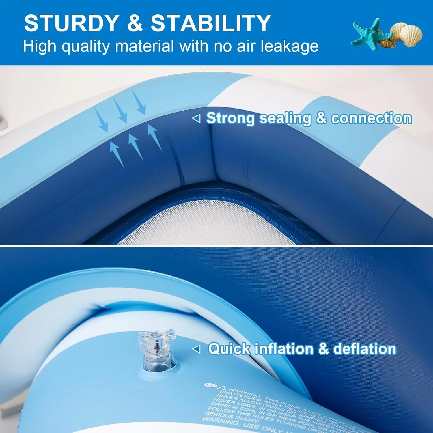 تخت شناور بادی استخر KASTWAVE، شناور بادی بزرگسال با تکیه گاه سر و جا لیوانی، شناورهای بزرگ استخر برای استخر شنا، ساحل و آفتاب گرفتن در دریاچه