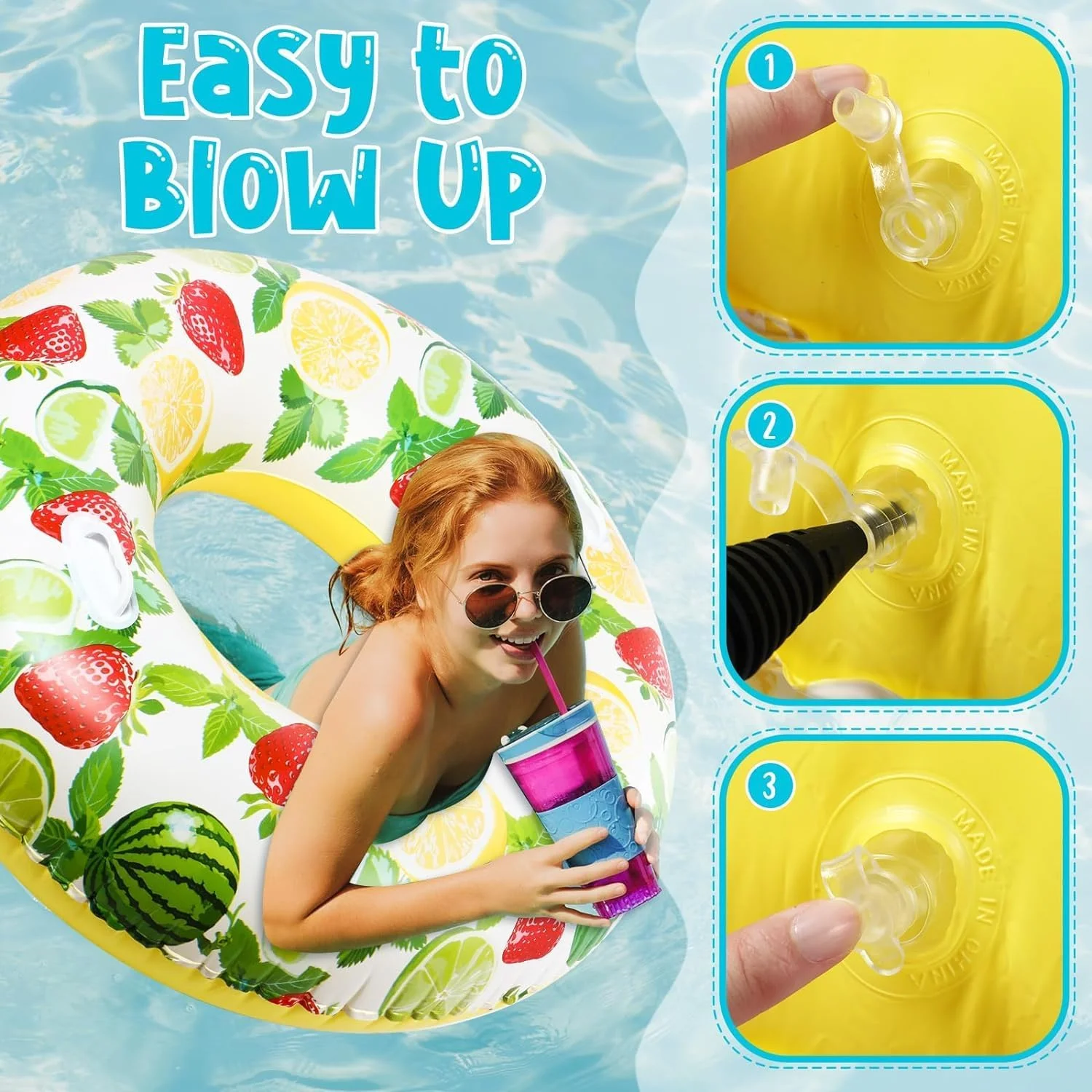 تیوپ بادی استخر بزرگ KASTWAVE بسته 2 عددی با دستگیره، تیوپ های بادی استخر 47 اینچی برای بزرگسالان و نوجوانان، شناورهای استخر سایز بزرگسال برای لوازم مهمانی ساحلی و استراحت در استخر تابستانی تیوپ بادی استخر بزرگ KASTWAVE بسته 2 عددی با دستگیره، تیوپ های بادی استخر 47 اینچی برای بزرگسالان و نوجوانان، شناورهای استخر سایز بزرگسال برای لوازم مهمانی ساحلی و استراحت در استخر تابستانی