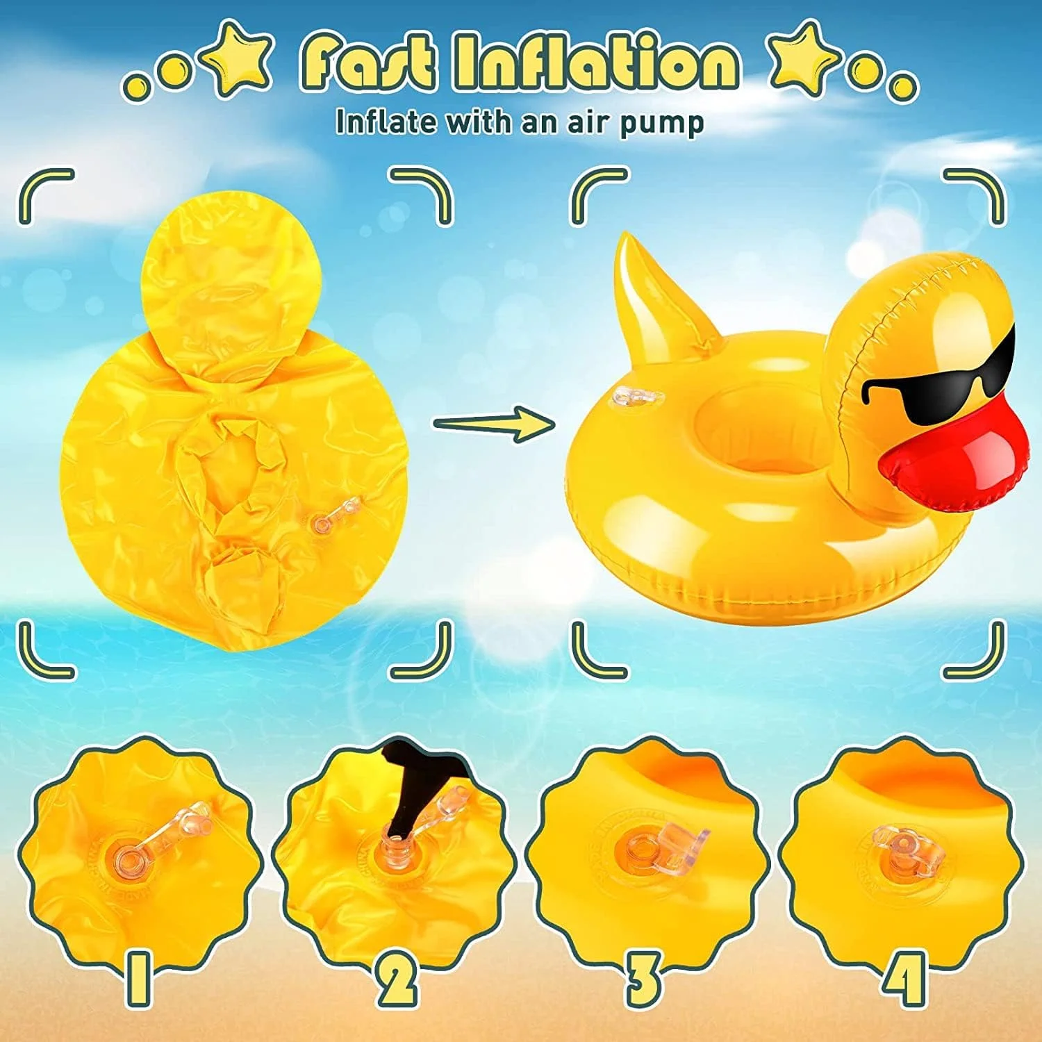 نگهدارنده نوشیدنی بادی TERRIFI، ست نگهدارنده نوشیدنی زیبا و قابل استفاده مجدد، شناور نوشیدنی، زیر لیوانی بادی استخر برای مهمانی استخر، برای لوازم مهمانی اسباب بازی سرگرم کننده ساحل استخر تابستانی 12 عددی