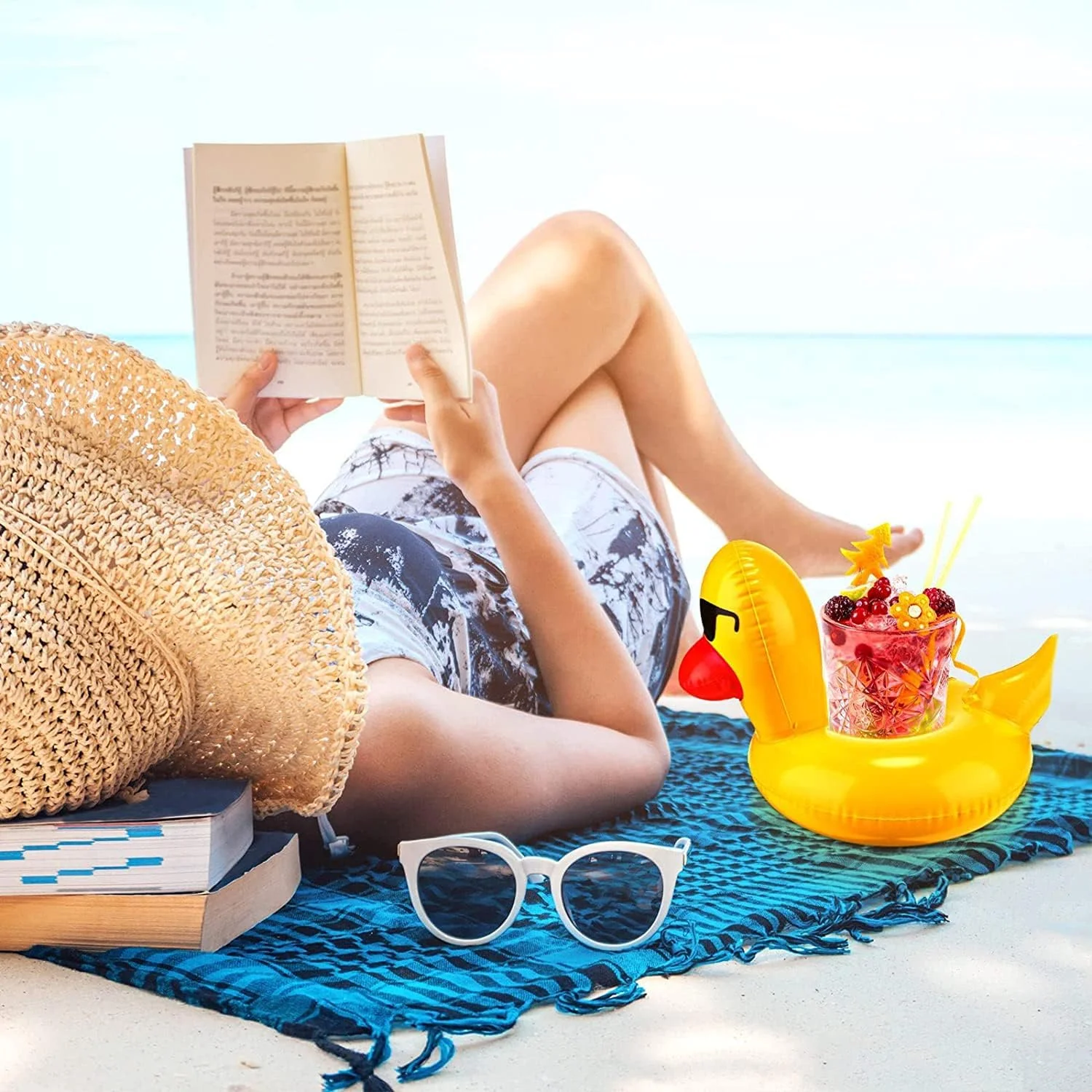 نگهدارنده نوشیدنی بادی TERRIFI، ست نگهدارنده نوشیدنی زیبا و قابل استفاده مجدد، شناور نوشیدنی، زیر لیوانی بادی استخر برای مهمانی استخر، برای لوازم مهمانی اسباب بازی سرگرم کننده ساحل استخر تابستانی 12 عددی