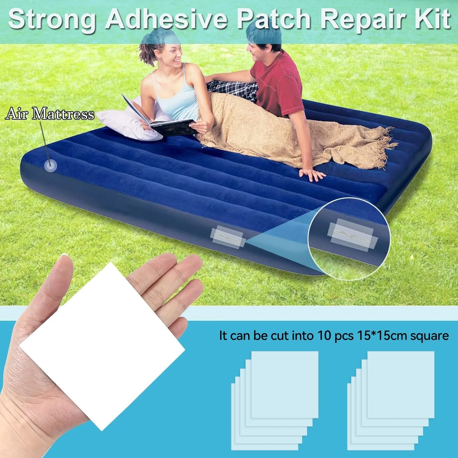 نوار تعمیر TPU خود چسب ضد آب T Tersely برای وسایل بادی - مناسب برای حلقه های شنا، چادرهای بادی، سایبان ها، تخت های بادی و موارد دیگر - 15CM*1M