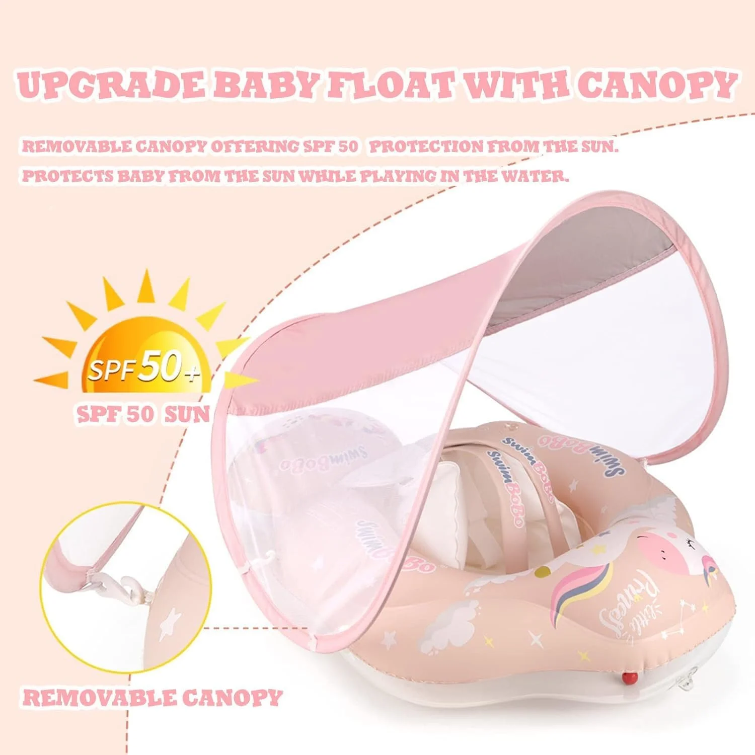 شناور بادی استخر کودک با سایبان محافظ آفتاب