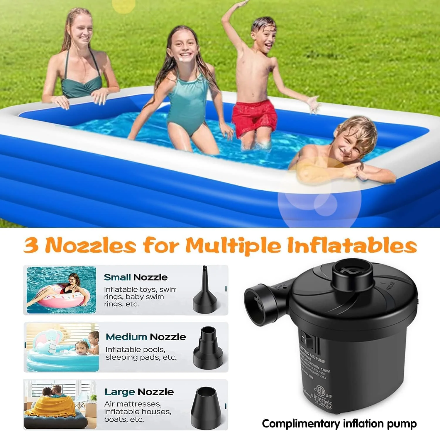 استخر بادی ضخیم 4 لایه SKADE برای کودکان و بزرگسالان، استخر بزرگ 260 سانتی متری روی زمین، استخر بادی بزرگ خانوادگی، استخر بادی کودکان با پمپ هوا برای حیاط خلوت، مهمانی آبی (بزرگ) استخر بادی ضخیم 4 لایه SKADE برای کودکان و بزرگسالان، استخر بزرگ 260 سانتی متری روی زمین، استخر بادی بزرگ خانوادگی، استخر بادی کودکان با پمپ هوا برای حیاط خلوت، مهمانی آبی (بزرگ)