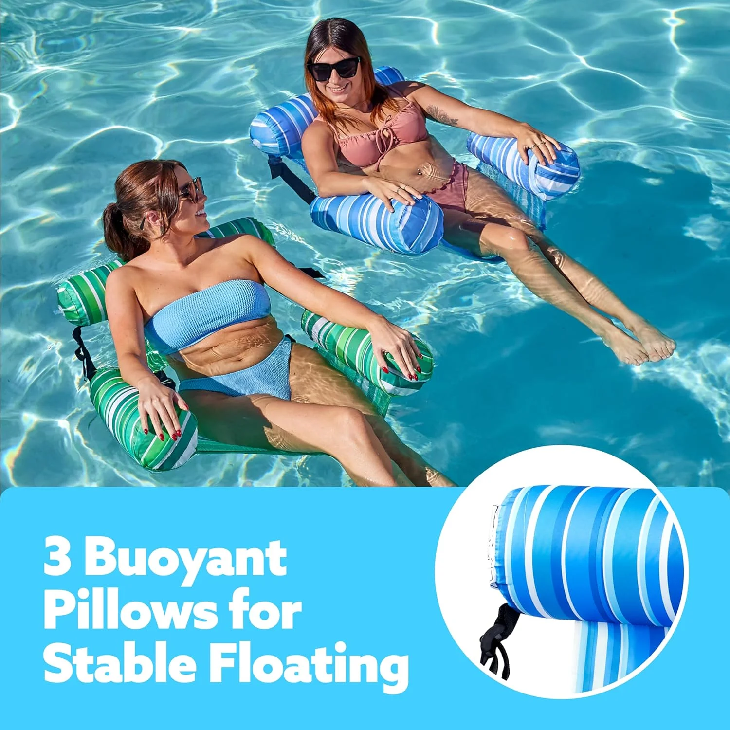 صندلی های بادی استخر سلوش، بسته 2 عددی صندلی های استراحت بادی استخر، صندلی شناور آبی برای تفریح آبی تابستانی در مهمانی استخر صندلی های بادی استخر سلوش، بسته 2 عددی صندلی های استراحت بادی استخر، صندلی شناور آبی برای تفریح آبی تابستانی در مهمانی استخر