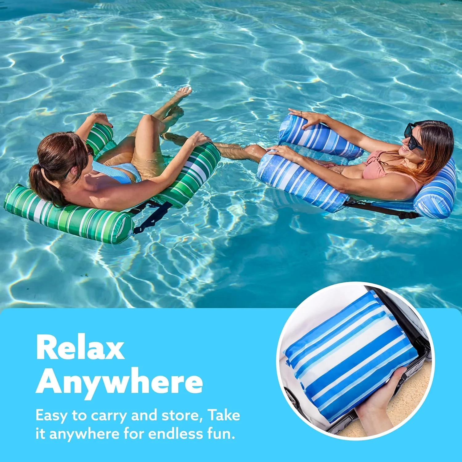 صندلی های بادی استخر سلوش، بسته 2 عددی صندلی های استراحت بادی استخر، صندلی شناور آبی برای تفریح آبی تابستانی در مهمانی استخر صندلی های بادی استخر سلوش، بسته 2 عددی صندلی های استراحت بادی استخر، صندلی شناور آبی برای تفریح آبی تابستانی در مهمانی استخر