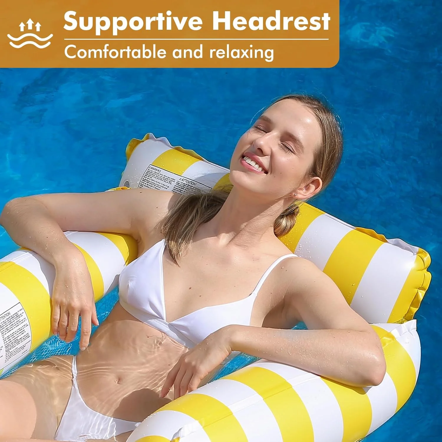 صندلی بادی شناور استخر مناسب بزرگسالان و کودکان، طرح راه راه، تخت آویز شناور برای تفریحات آبی تابستانی و مهمانی استخر