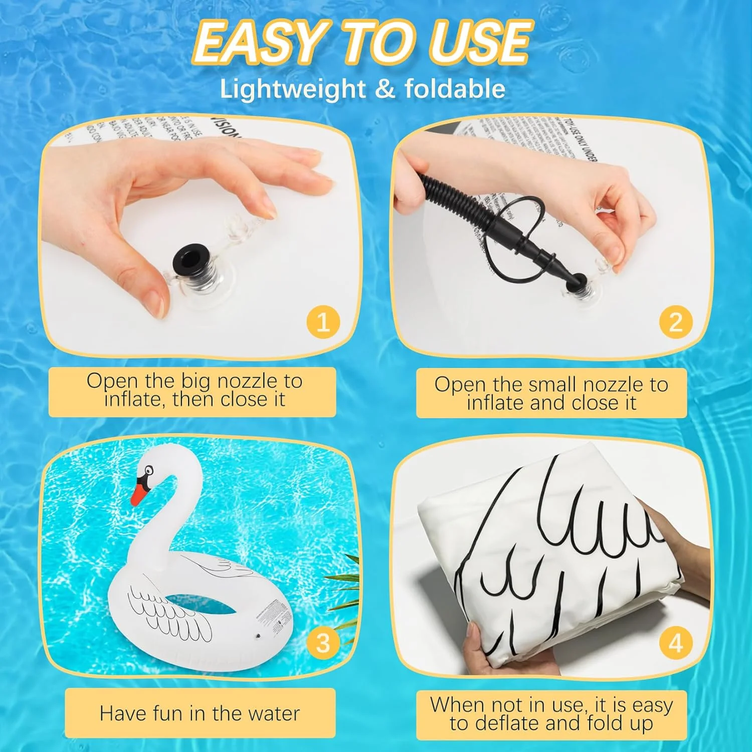 تیوپ بادی شنا سینبیور، حلقه شنا صورتی، تیوپ بزرگ ۴۲ اینچی، تیوپ بادی شنا مناسب بزرگسالان، تشک بادی تفریحی مناسب دریاچه