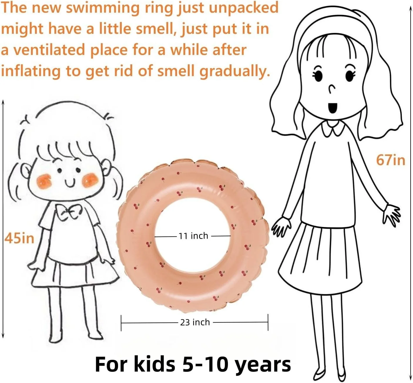 بسته 2 عددی حلقه شنا بادی برای کودکان 5 تا 10 سال، اسباب بازی های استخر حلقه های شنا ساده و زیبا، تیوپ های بادی استخر، اسباب بازی های آبی شناور برای مهمانی استخر ساحلی