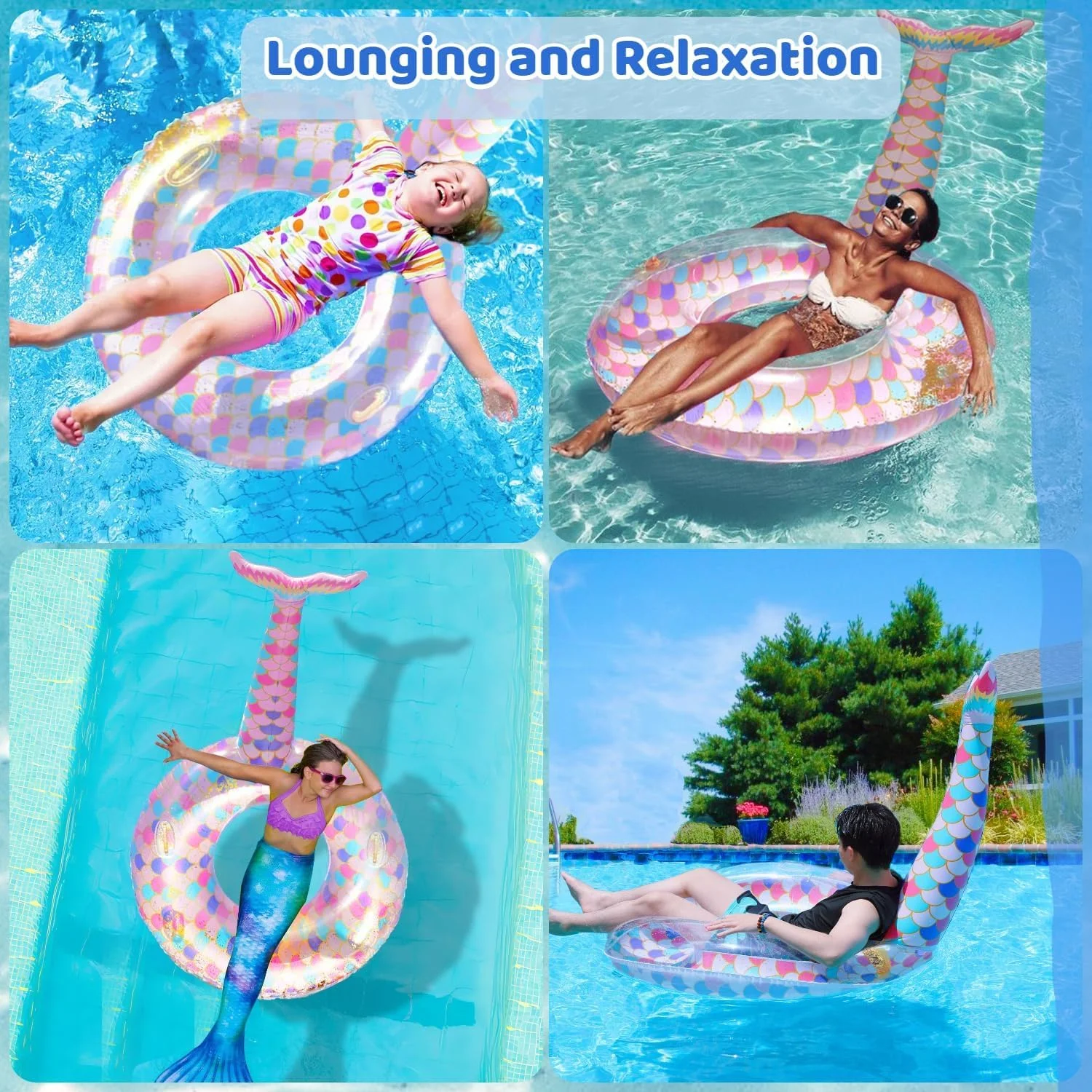 حلقه شنا بادی PINKE، حلقه شنای زیبا برای استخر، تیوپ شنا، شناور بادی مناسب فضای باز، دریاچه تابستانی، ساحل، شناورهای آبی، قایق بادی استخر، لوازم مهمانی برای بزرگسالان و کودکان، مناسب فعالیت های آبی