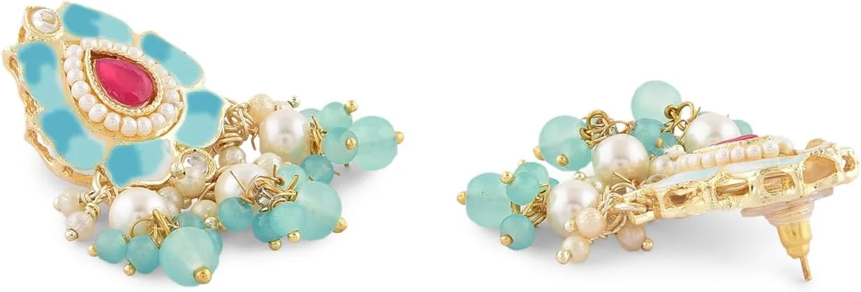 زیوری پرلز، ست گردنبند چوکر، گوشواره و انگشتر میناکاری طرح لوتوس صورتی و سبز زنانه - ZPFK14755 زیوری پرلز، ست گردنبند چوکر، گوشواره و انگشتر میناکاری طرح لوتوس صورتی و سبز زنانه - ZPFK14755