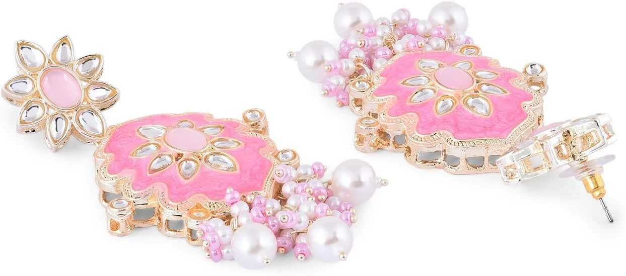 زیوری پرلز ست گردنبند چوکر چند رشته ای میناکاری کندان صورتی و سفید به همراه گوشواره و انگشتر زنانه - ZPFK16502 زیوری پرلز ست گردنبند چوکر چند رشته ای میناکاری کندان صورتی و سفید به همراه گوشواره و انگشتر زنانه - ZPFK16502