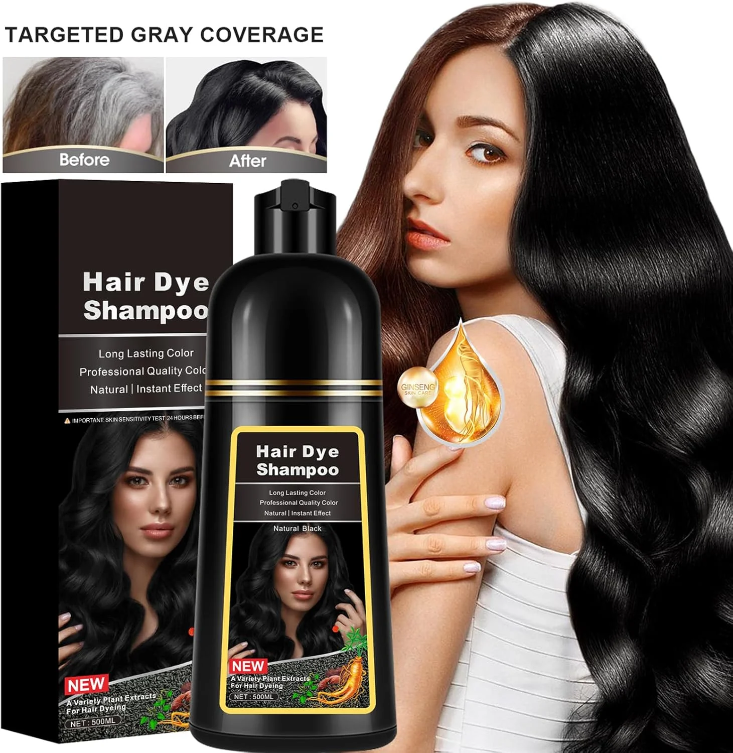 شامپو رنگ موی مشکی، شامپو رنگ موی مشکی فوری، شامپو رنگ موی 3 در 1، شامپو رنگ موی مشکی فوری برای آقایان (مشکی، M) شامپو رنگ موی مشکی، شامپو رنگ موی مشکی فوری، شامپو رنگ موی 3 در 1، شامپو رنگ موی مشکی فوری برای آقایان (مشکی، M)