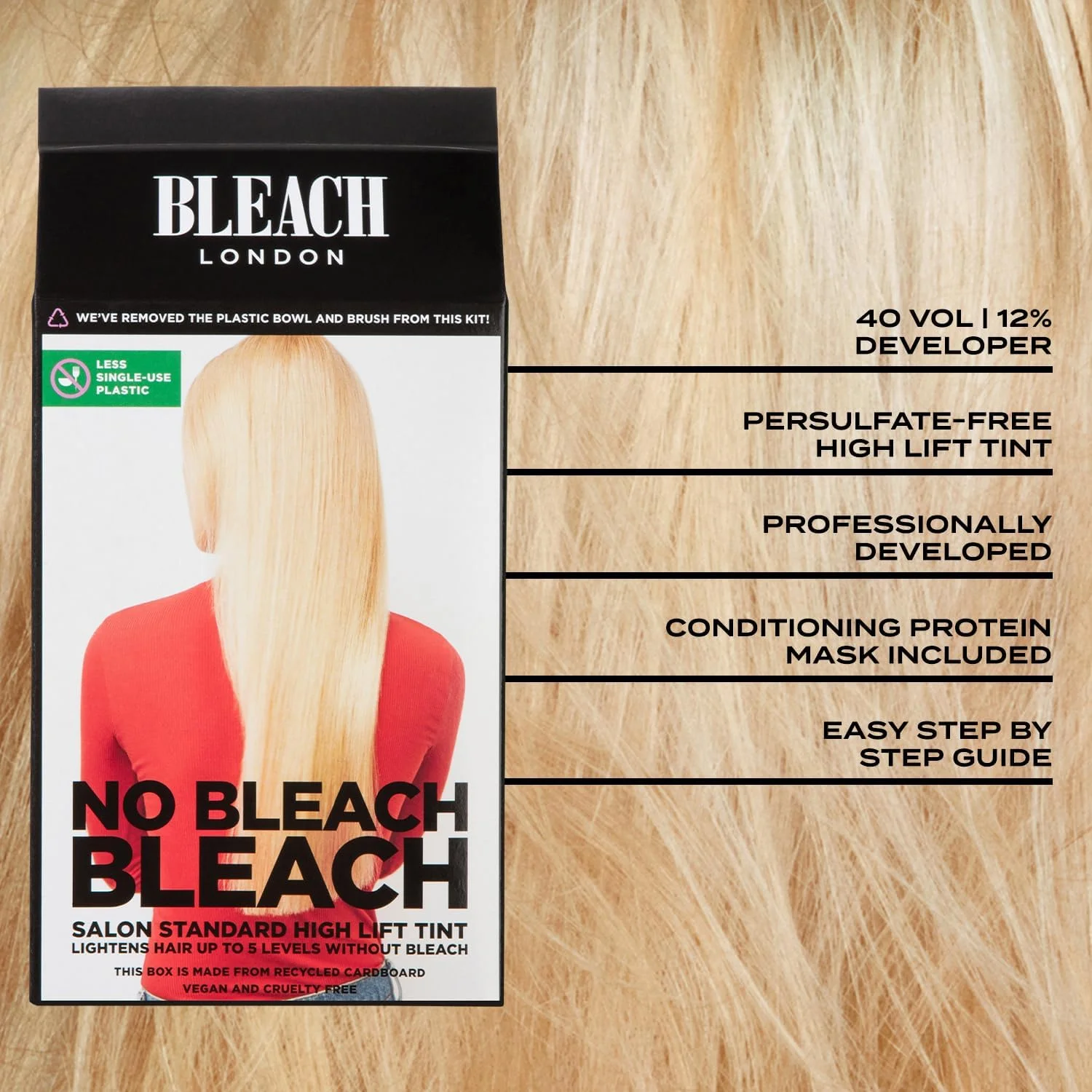 کیت رنگ مو بدون دکلره بلچ لندن 240 گرم، سفید