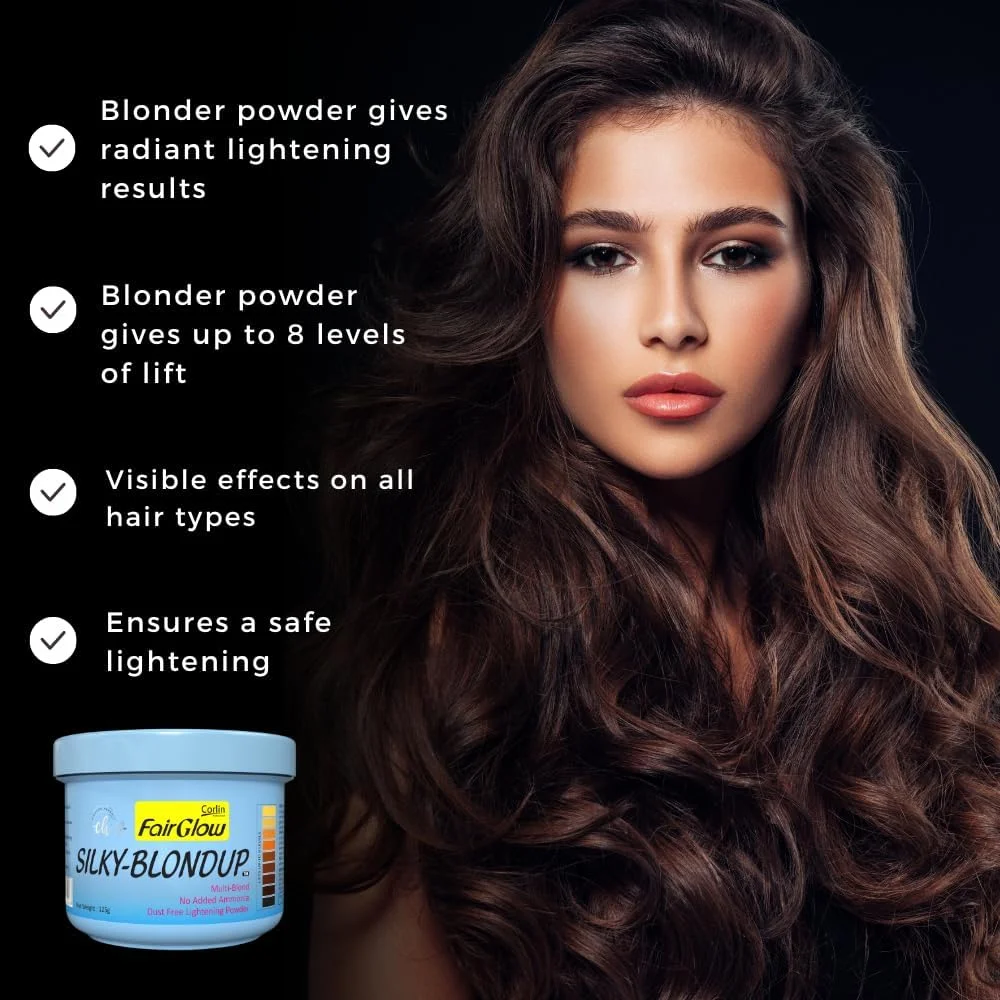 پودر بلوندور کورلین فیر گلو سیلکی بلوندآپ 125 گرمی | روشن کننده تا 9 درجه | مناسب آقایان و بانوان پودر بلوندور کورلین فیر گلو سیلکی بلوندآپ 125 گرمی | روشن کننده تا 9 درجه | مناسب آقایان و بانوان