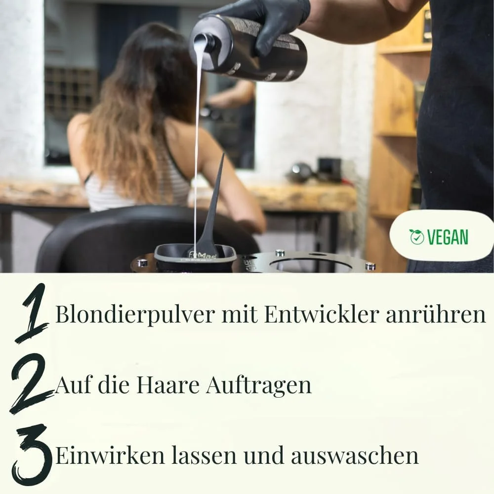 ست سفید کننده FemMas: پودر سفید کننده پریمیوم 100 گرمی و کرم اکسیدان 100 میلی لیتری | ست استارتر عالی برای موهای بلوند | برای روشن کردن مو تا 9 درجه در سطح کیفیت سالن (بلوند، 9%) ست سفید کننده FemMas: پودر سفید کننده پریمیوم 100 گرمی و کرم اکسیدان 100 میلی لیتری | ست استارتر عالی برای موهای بلوند | برای روشن کردن مو تا 9 درجه در سطح کیفیت سالن (بلوند، 9%)