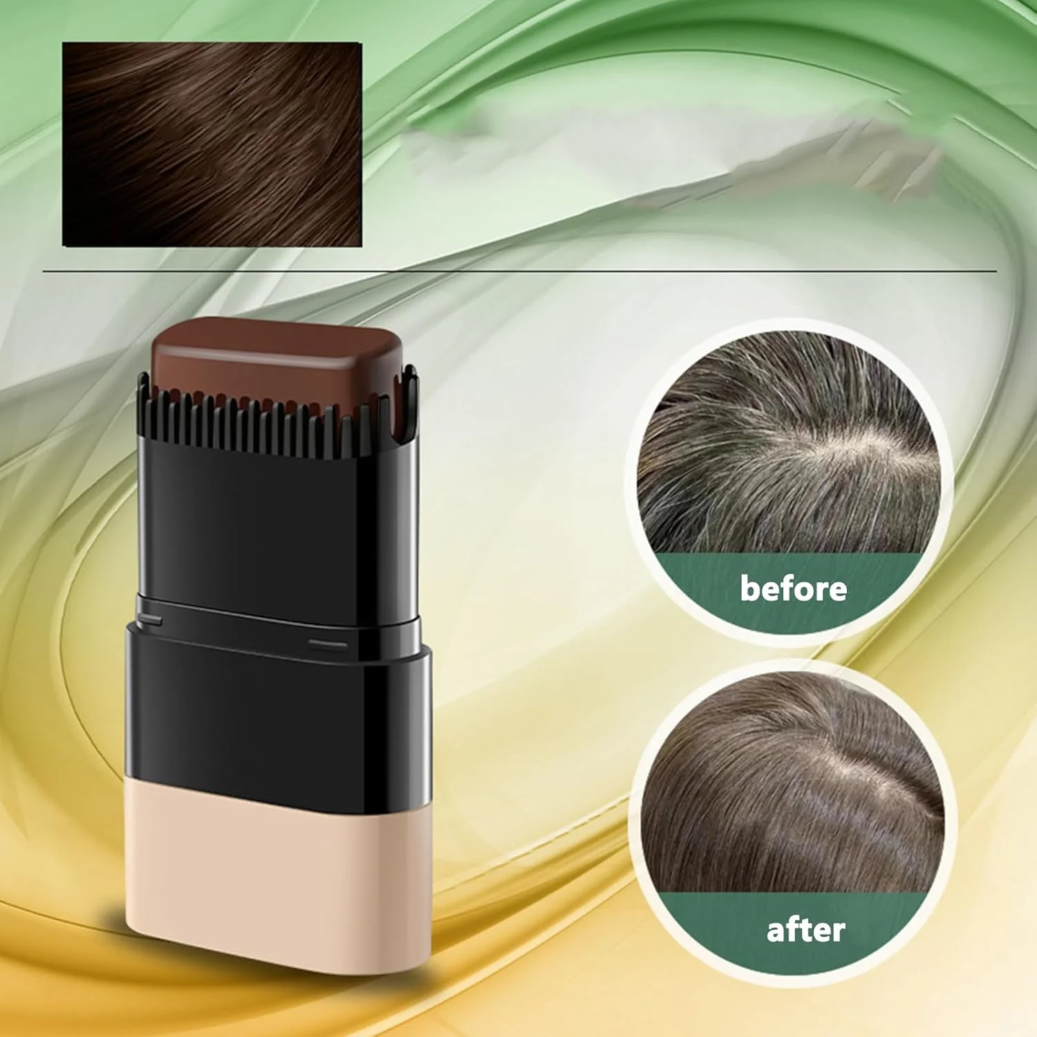 شانه رنگ موی موقت قابل حمل، استیک کانسیلر فوری برای موهای سفید، ضد آب و ضد تعریق، استیک رنگ موی فوری با شانه داخلی، 20 گرم شانه رنگ موی موقت قابل حمل، استیک کانسیلر فوری برای موهای سفید، ضد آب و ضد تعریق، استیک رنگ موی فوری با شانه داخلی، 20 گرم
