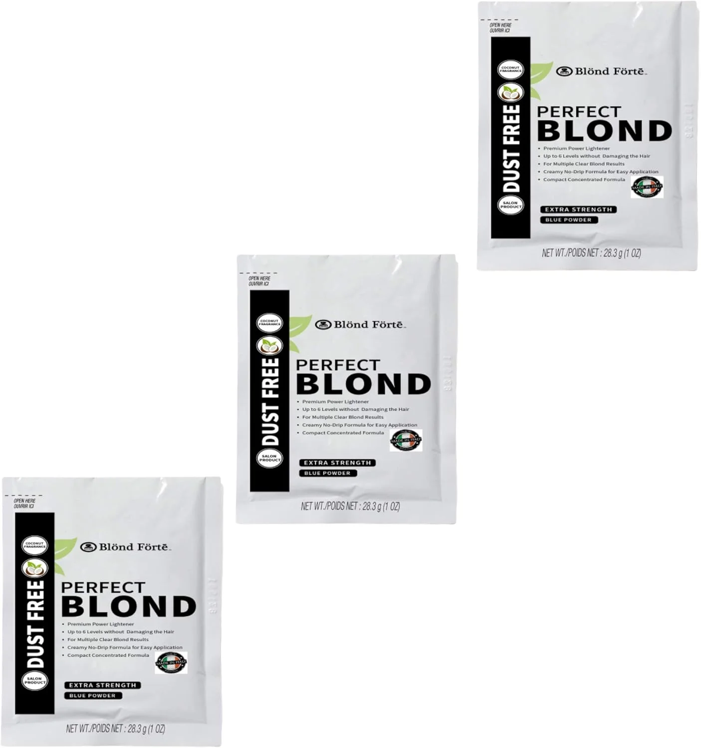 پودر دکلره مو بلوند فورته پرفکت بلوند، روشن کننده و رنگ مو برای موهای تیره، فرمول حرفه ای با قدرت فوق العاده (3 بسته 30 گرمی) - ساخت ایتالیا (پودر دکلره آبی) پودر دکلره مو بلوند فورته پرفکت بلوند، روشن کننده و رنگ مو برای موهای تیره، فرمول حرفه ای با قدرت فوق العاده (3 بسته 30 گرمی) - ساخت ایتالیا (پودر دکلره آبی)